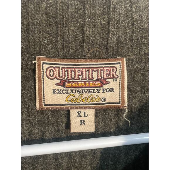 Cabela’s Outfitter Series 100% Lambs Wool 1/4 Zip Men’s Size XL Brown - Picture 3 of 8